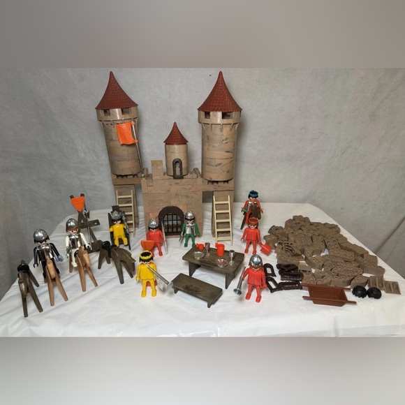 1974 1977 Geobra Playmobil System Medieval Castle Figures Horses Lot - Picture 3 of 12